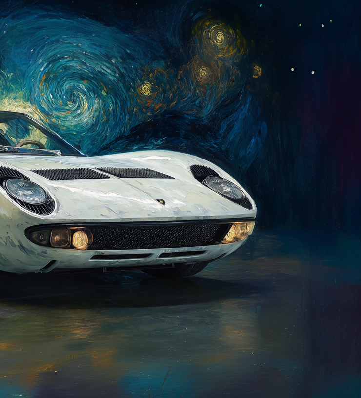 VAN GOGH - WHITE INNOCENT MIURA IN STARRY NIGHT