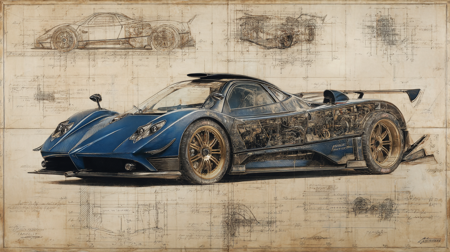 DA VINCI STYLE -PAGANI ZONDA DA VINCI DRAFT