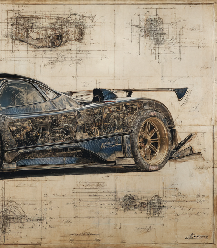 DA VINCI STYLE -PAGANI ZONDA DA VINCI DRAFT