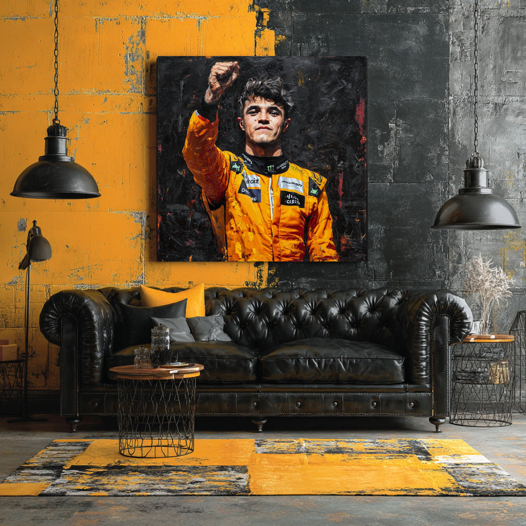 F1 - Lando Norris orange papaya basquiat style