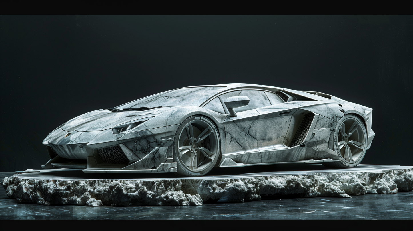SCULPTURE -AVENTADOR IN A CANDID CARRARA MARBLE STATUE