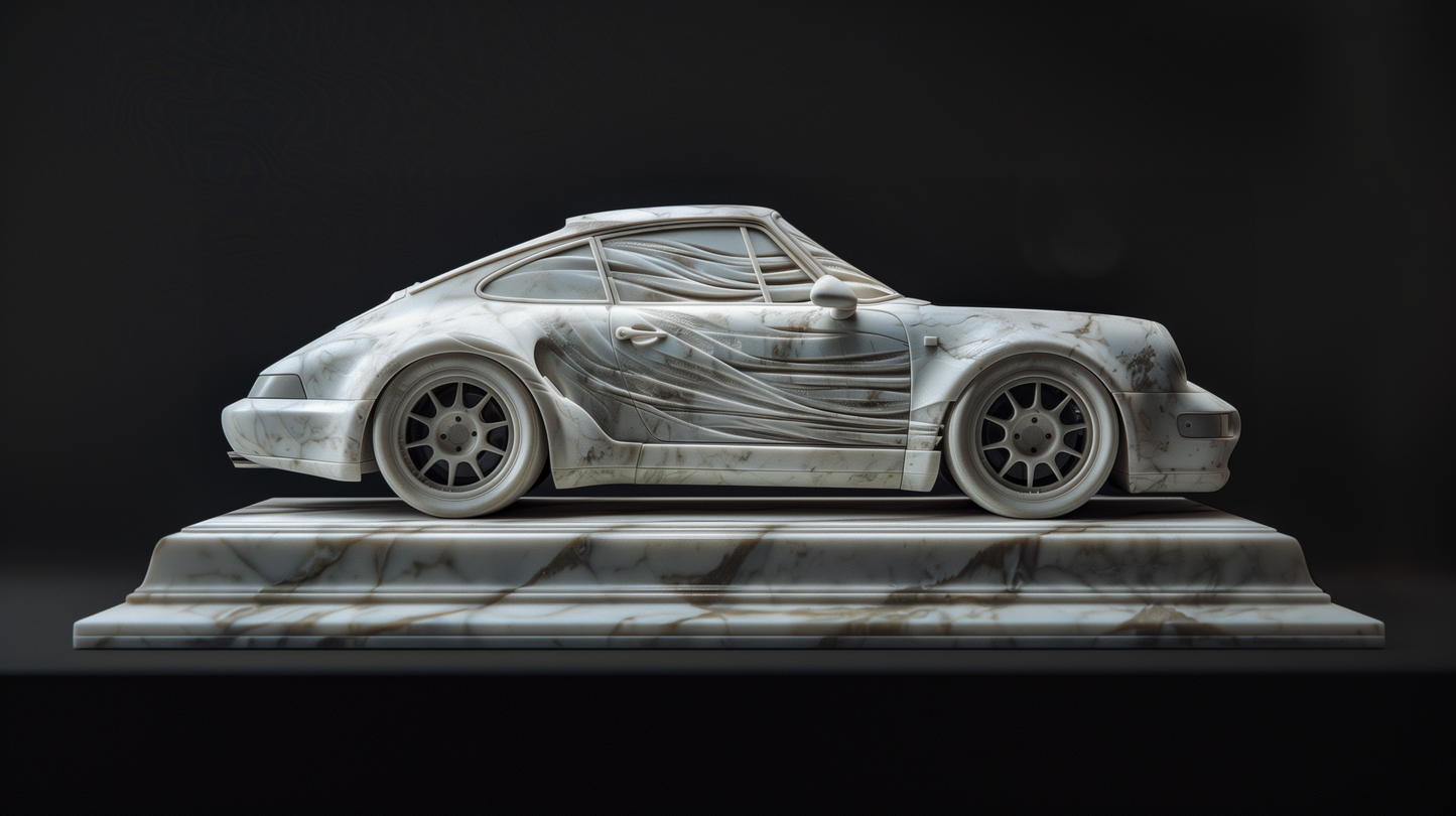 SCULPTURE - WHITE MARBLE FOR A FAST 993 COUPE