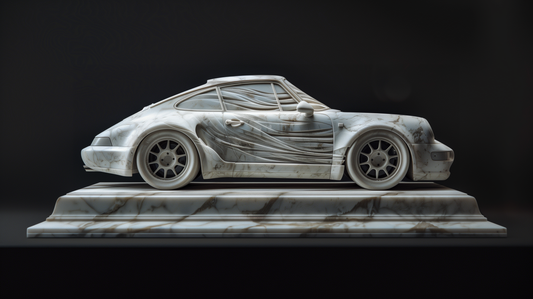 SCULPTURE - WHITE MARBLE FOR A FAST 993 COUPE