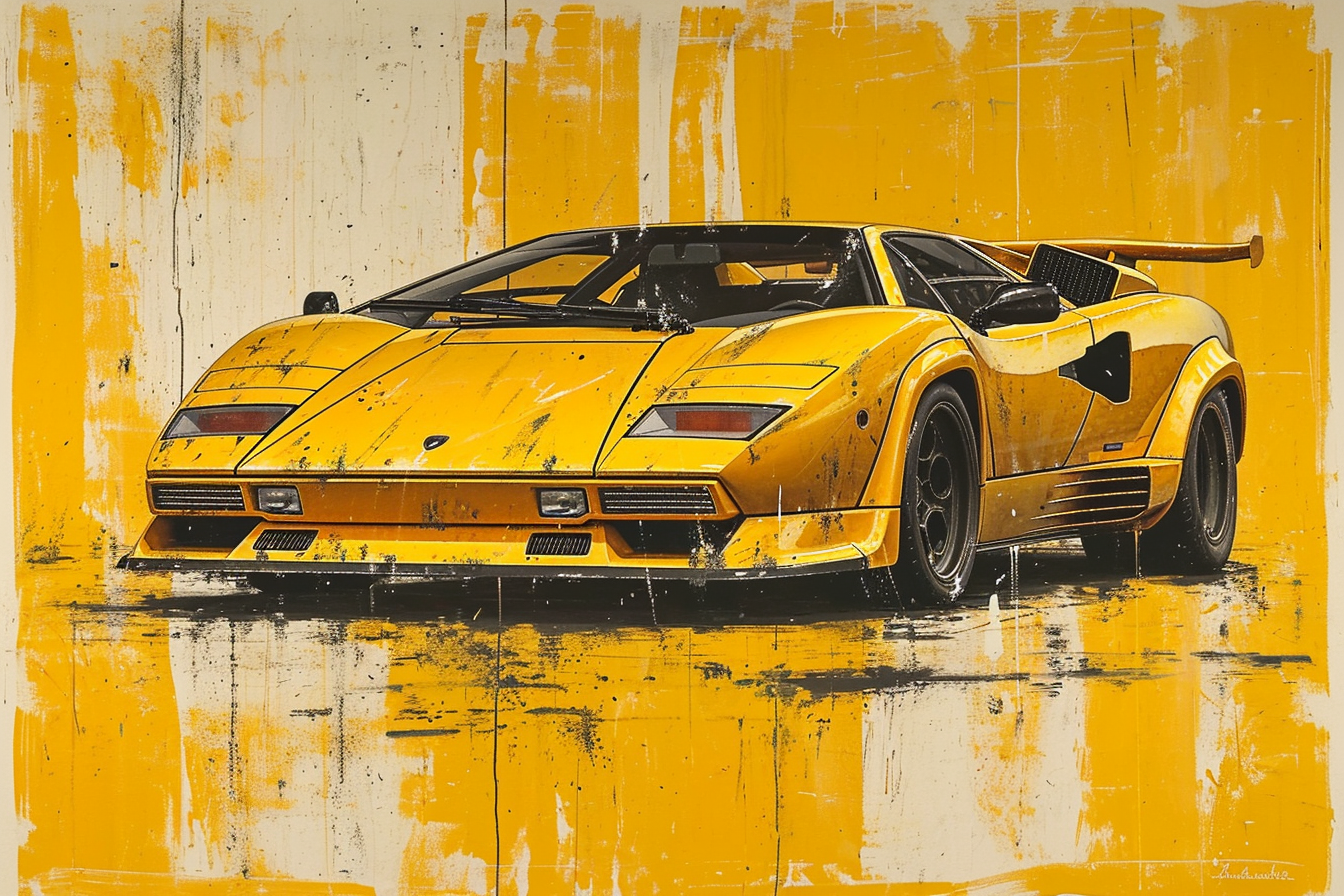STREET ART - COUNTACH YELLOW STYLE