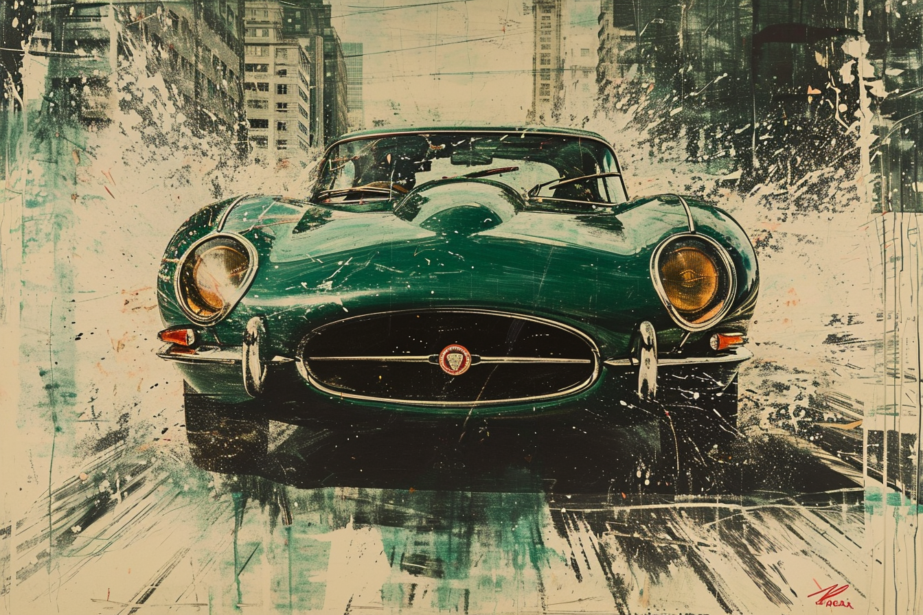 STREET ART - JAG E 1954 - FRONT VIEW