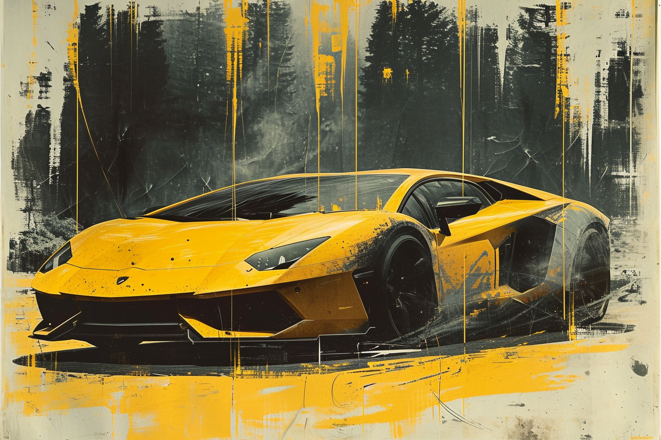 STREET ART - AVENTADOR YELLOW STREET ART
