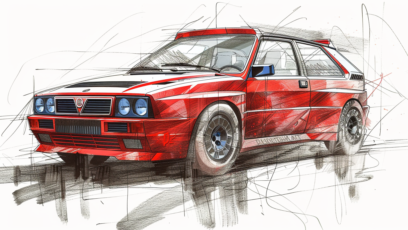 STREET ART -DELTA INTEGRALE EVOLUZIONE RED POWER