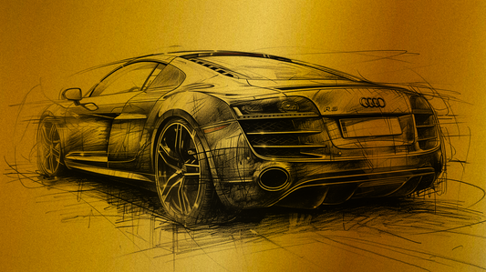 AUDI R8 REAR VIEW GOLD LINE