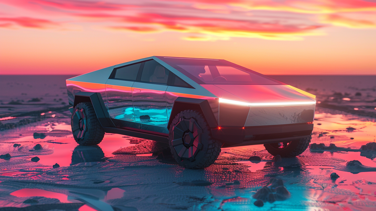TESLA CYBERTRUCK NEON STYLE
