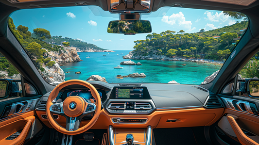 PANORAMIC VIEW OF A CARIBBEAN BEACH FROM CAR