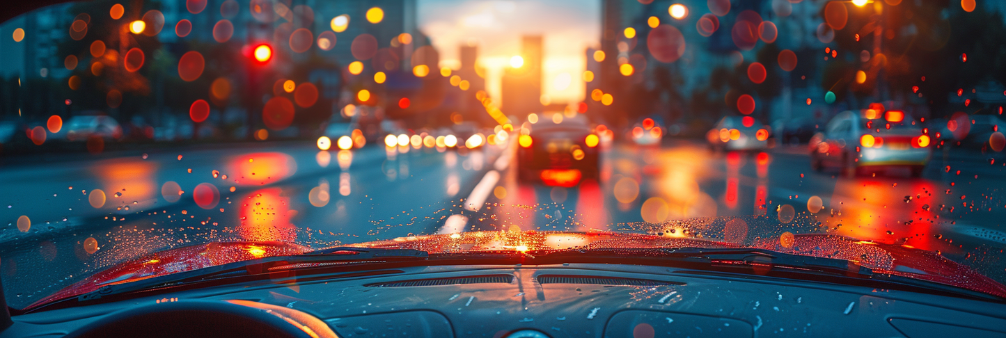 PANORAMIC SUNSET ON FIFTH AVE. NEW YORK