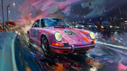 REALISTIC - VINTAGE PINK 911 IN SPEED RACE