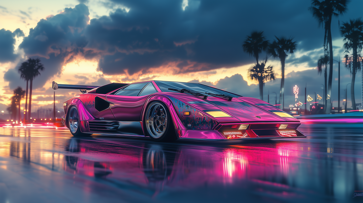 REALISTIC - PURPLE COUNTACH MIAMI VICE STYLE