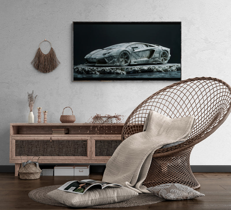 SCULPTURE -AVENTADOR IN A CANDID CARRARA MARBLE STATUE