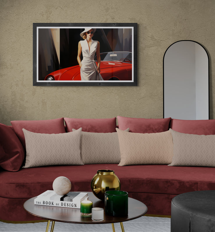 LEMPICKA - TAMARA AND A RED MGA 1600 SPIDER MKII