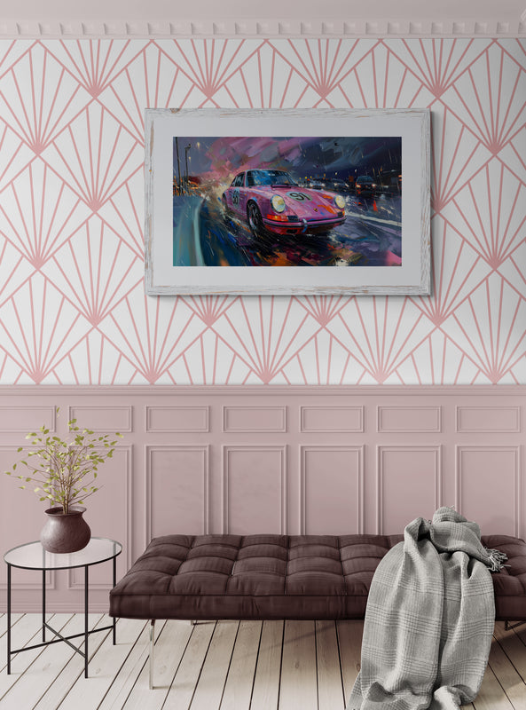 REALISTIC - VINTAGE PINK 911 IN SPEED RACE