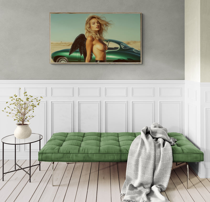 BLONDE PARADISE AND GREEN CAR