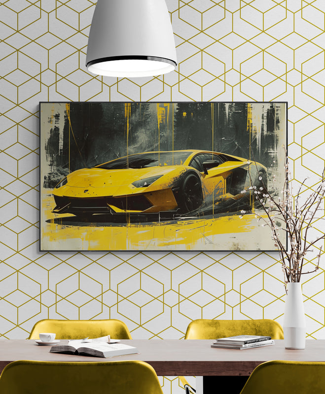 STREET ART - AVENTADOR YELLOW STREET ART