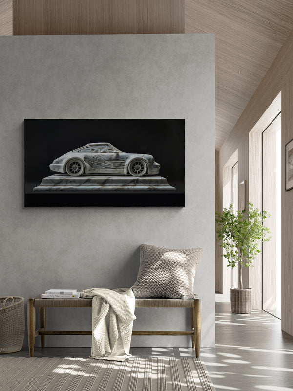 SCULPTURE - WHITE MARBLE FOR A FAST 993 COUPE