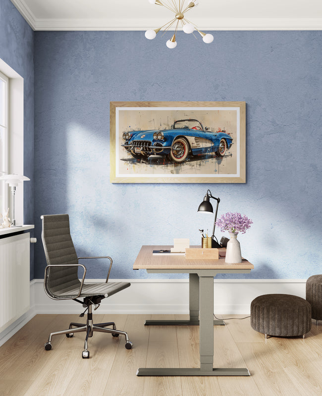 STREET ART - CORVETTE C2 1959 BLUE STYLE