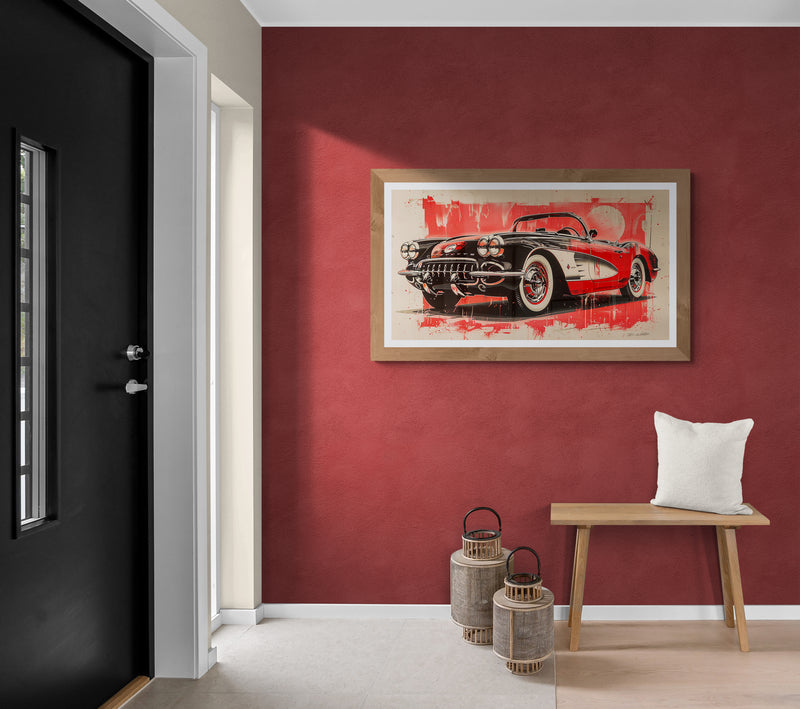 STREET ART - CORVETTE C2 1959 RED STYLE