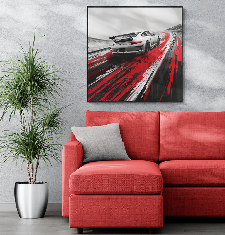 PORSCHE 997 RED POWER MANGA STYLE