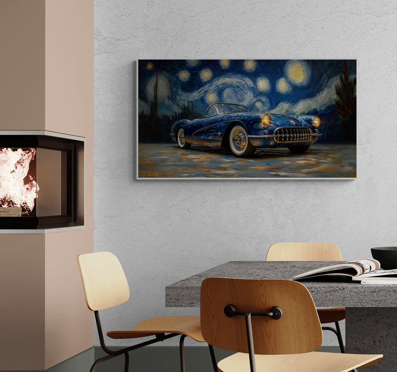 VAN GOGH - CORVETTE C1 1957 IN A STARRY NIGHT
