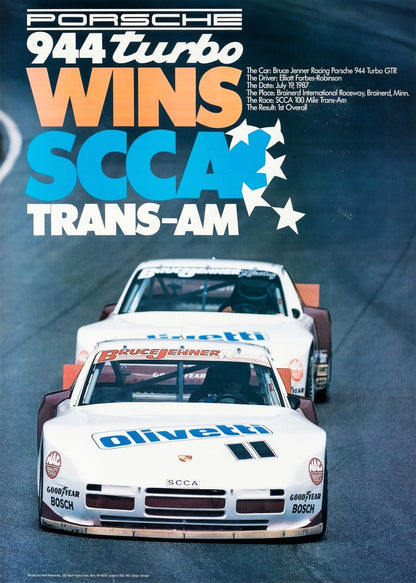 1987 - PORWSCHE 944 TURBO WINS TRANS-AM