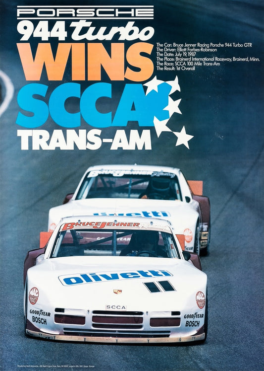 1987 - PORWSCHE 944 TURBO WINS TRANS-AM