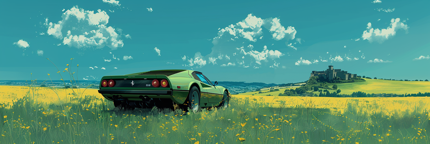 PANORAMIC - 208 GTB IN A GREEN IRISH LAND