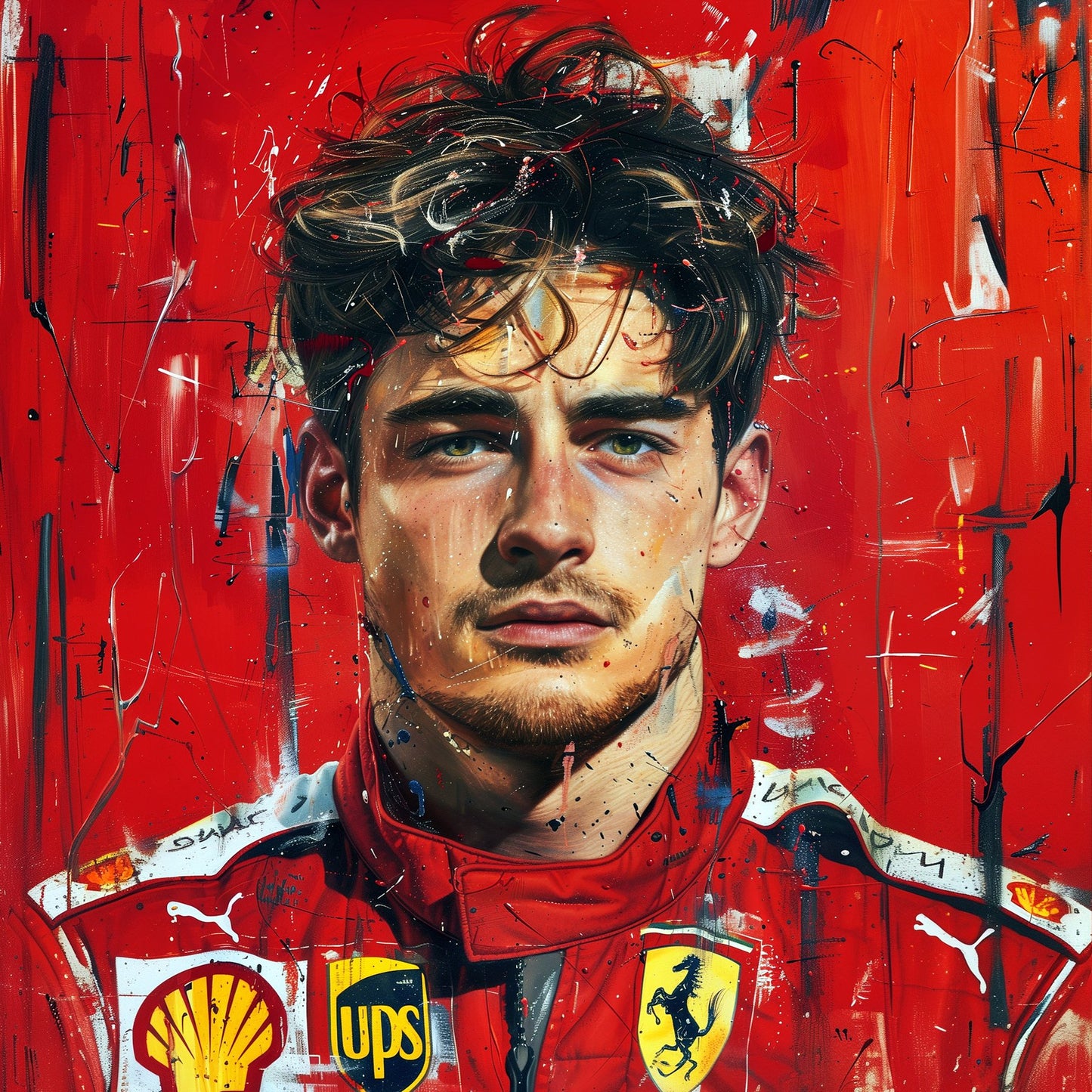 F1 - Leclerc in basquiat style