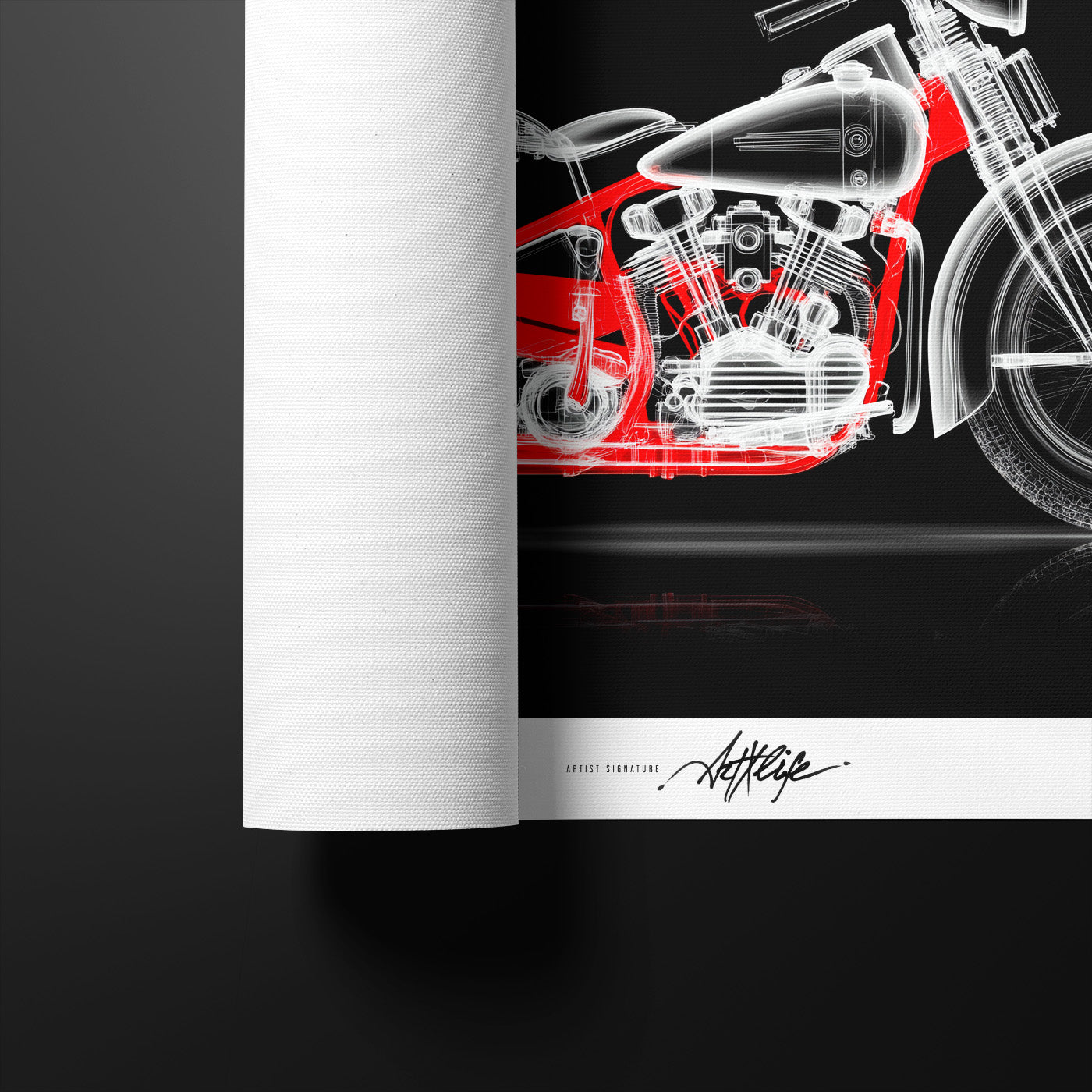 X-Ray Black&Red Harley