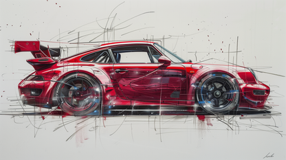 STREET ART - 993 TURBO RED DETAILS