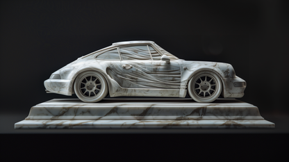 SCULPTURE - WHITE MARBLE FOR A FAST 993 COUPE