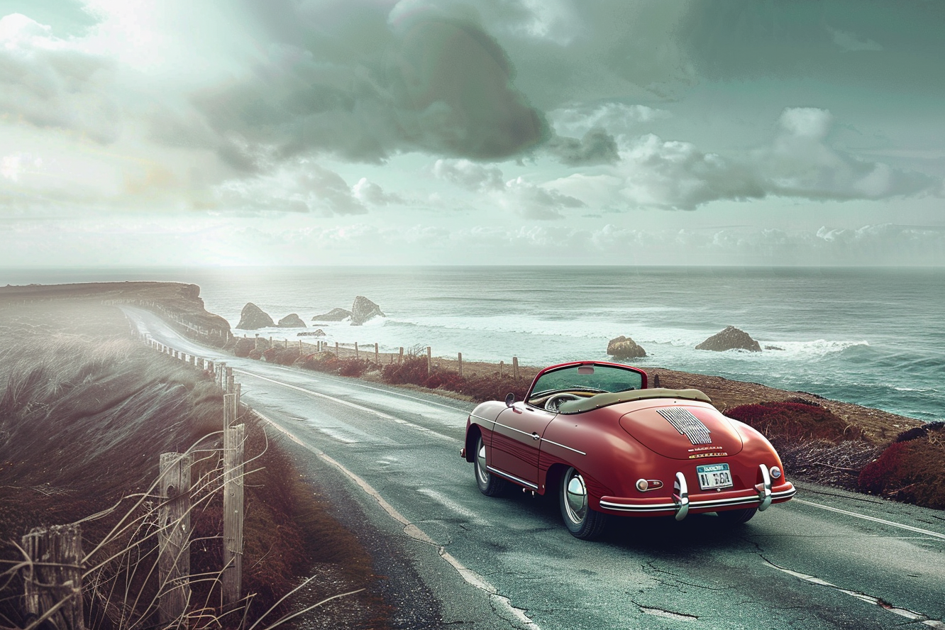 REALISTIC - VINTAGE 356C IN A FOGGY SCOTTISH LAND