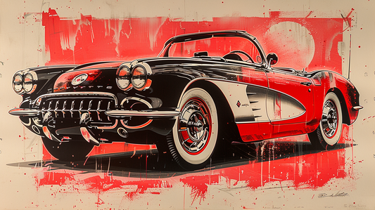 STREET ART -  CORVETTE C2 1959 RED STYLE