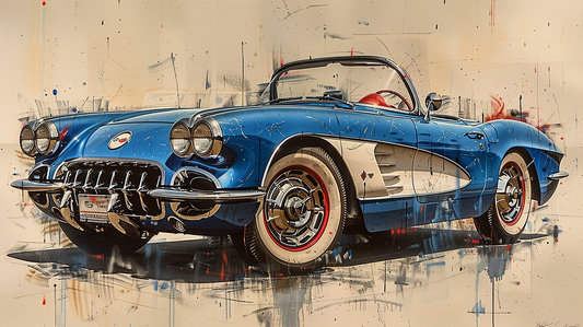STREET ART - CORVETTE C2 1959 BLUE STYLE