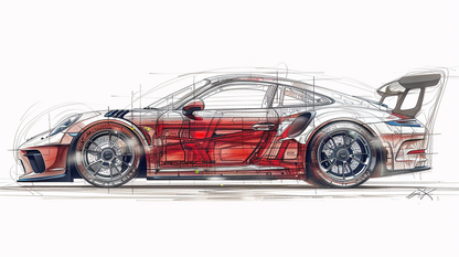 TECH - GT2 RS RED CHART DIAGRAM