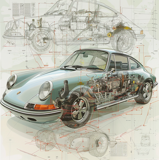 TECH - DIAGRAMMATIC DESIGN OF AN OLD GREEN CARRERA