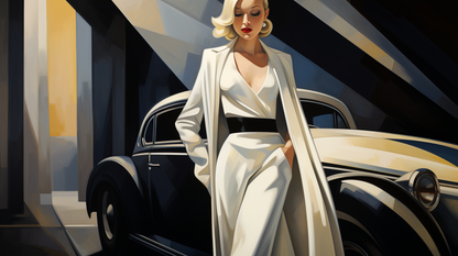 LEMPICKA - BLONDE WOMAN WITH WHITE ROLLS