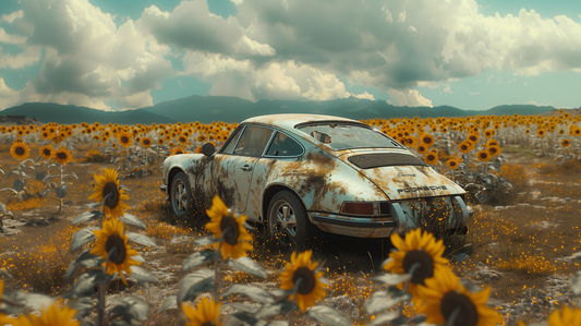 SURREAL - SUN WITH ALL AROUND SUNFLOWERS