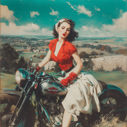 Technicolored Harley Pin-up