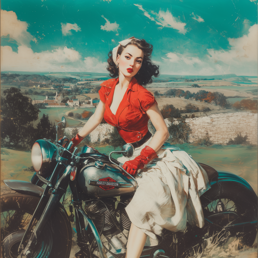 Technicolored Harley Pin-up