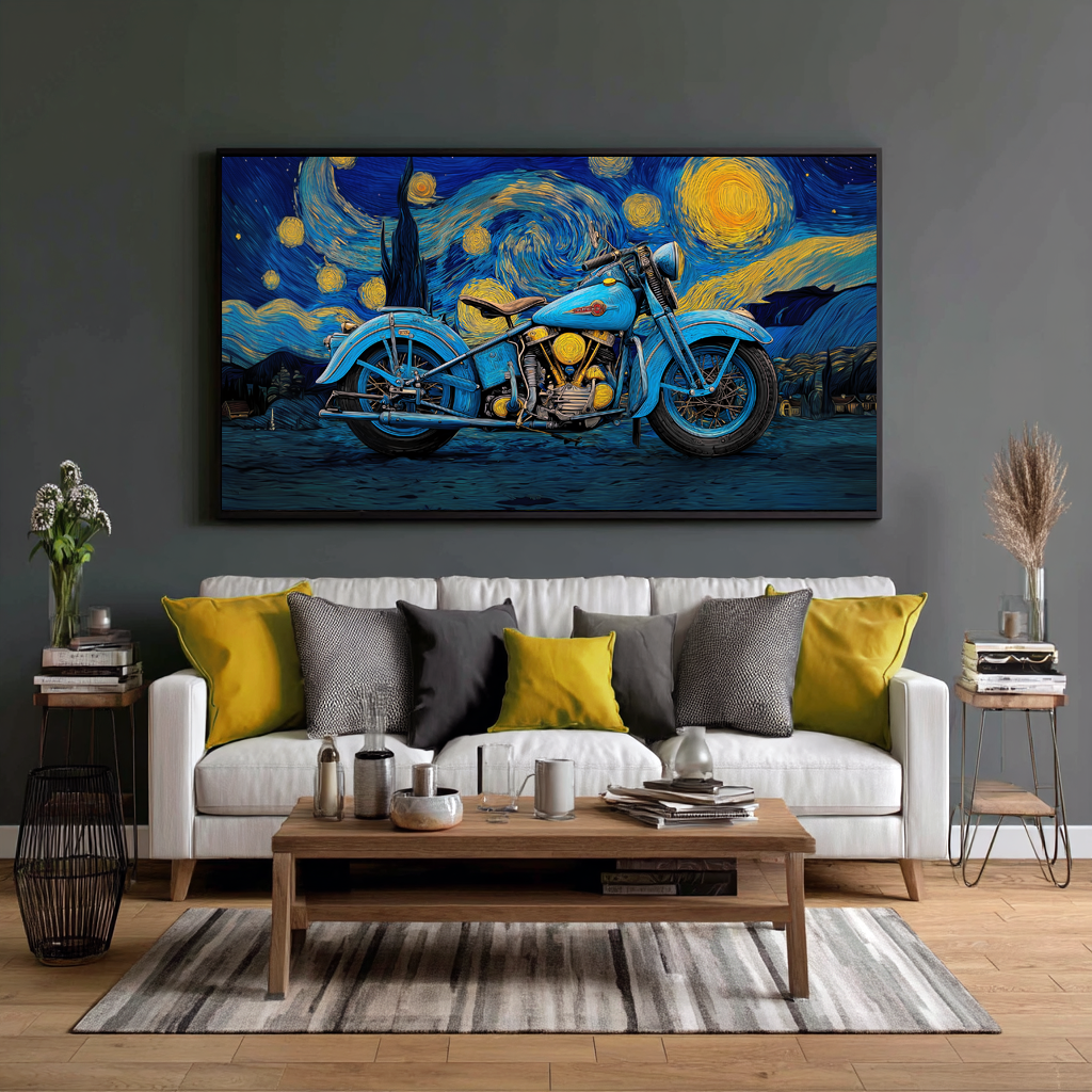 Harley Davidson in Starry Night (feat VAN GOGH)