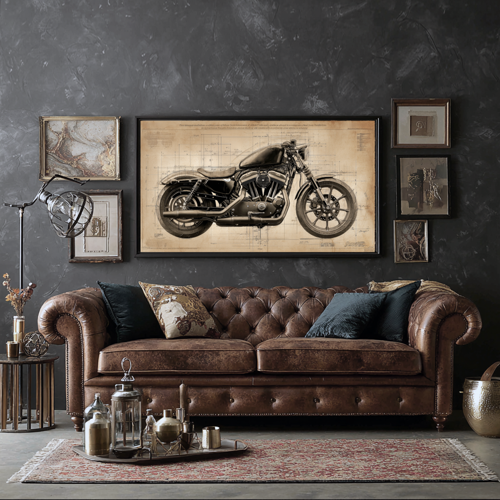 Harley-Davidson 883 Iron Leonardo Study Drawings