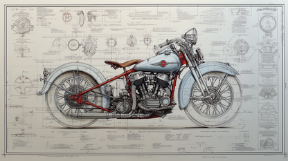 Harley-Davidson Technical Drawing