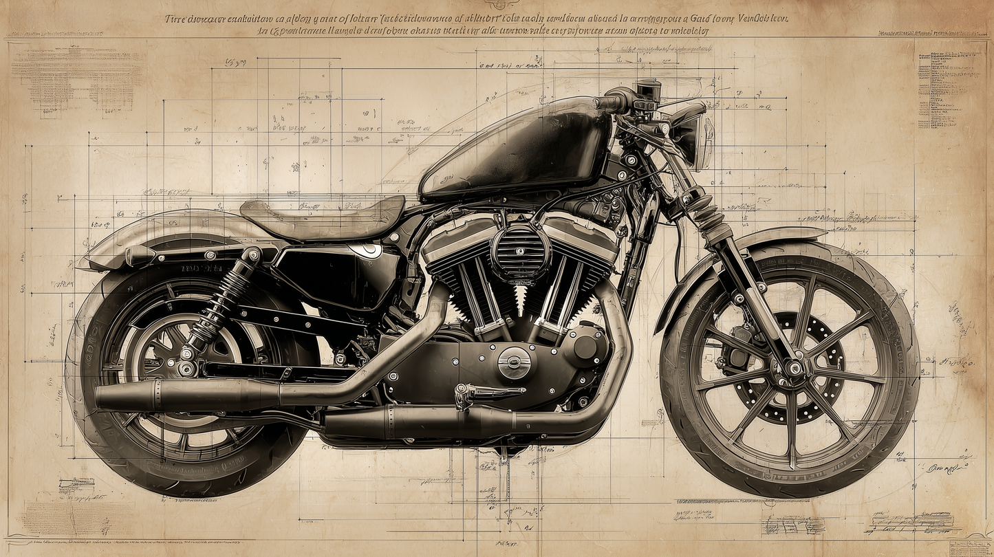 Harley-Davidson 883 Iron Leonardo Study Drawings
