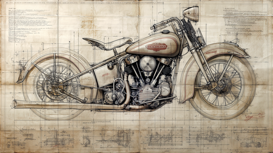 Harley-Davidson. Knucklehead Leonardo Study Drawings Nr. 2