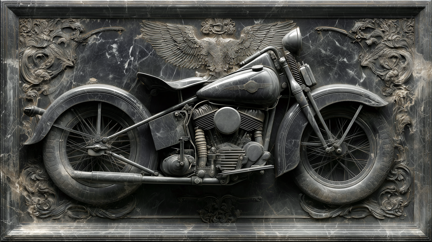 Black Marble Harley-Davidson EL. Knucklehead
