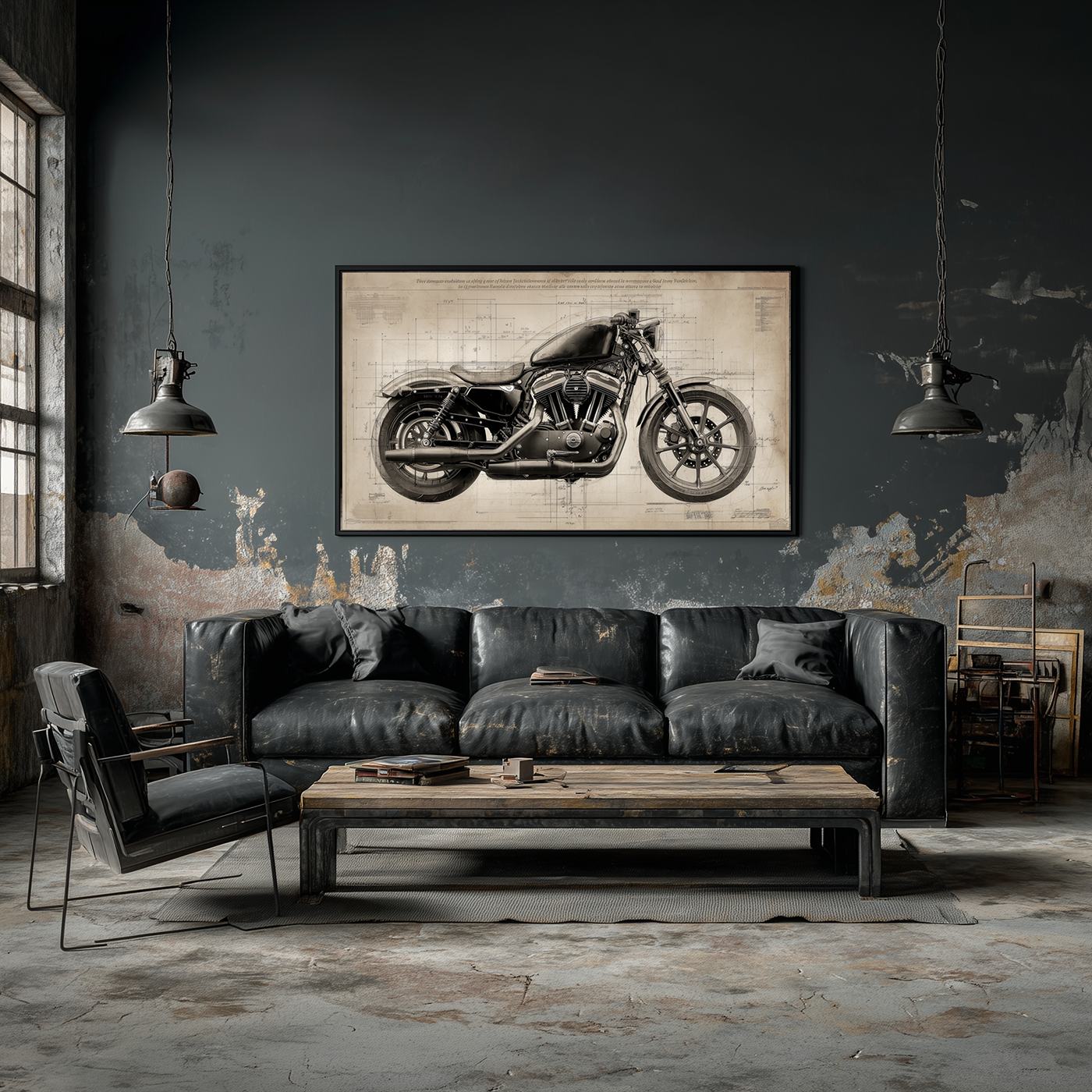 Harley-Davidson 883 Iron Leonardo Study Drawings